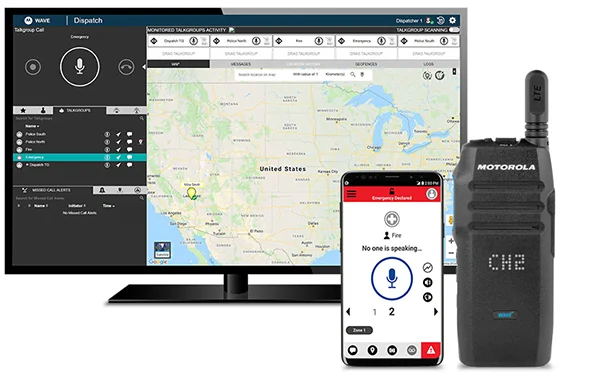 wave-ptx-discover WAVE PTX Motorola Solution WAVE Dispatch software console, APP and device white background 2